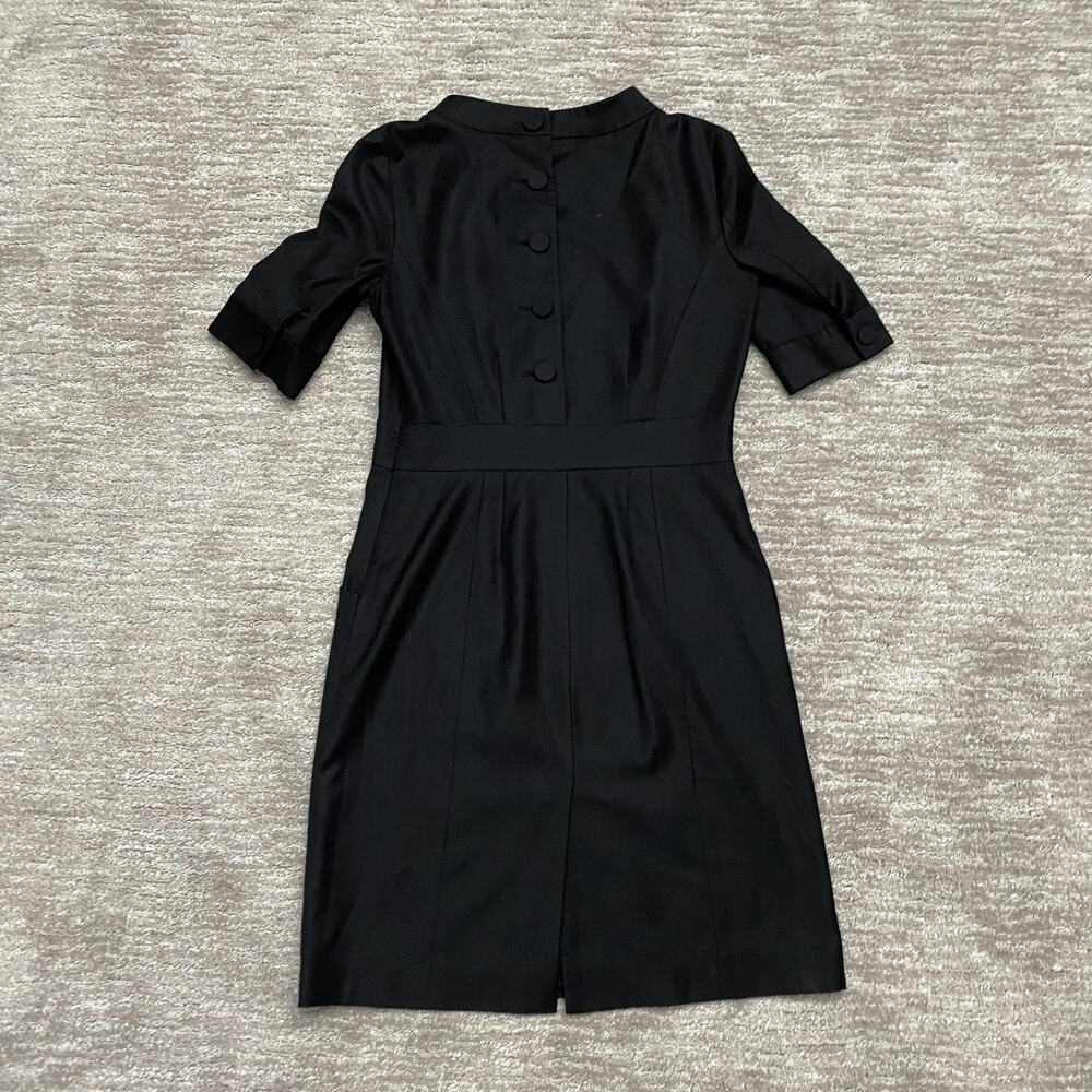 J.Crew Dress Womens 4 Black Wool Sheath Pockets Back Buttons Career Capsule - Picture 5 of 16